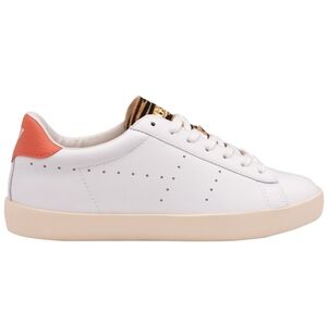 Gola White Sneakers with Coral and Gold Accents